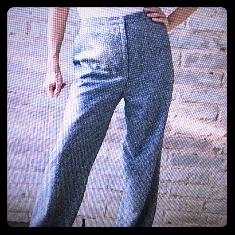 Vintage tweed trousers wide high waist pants.